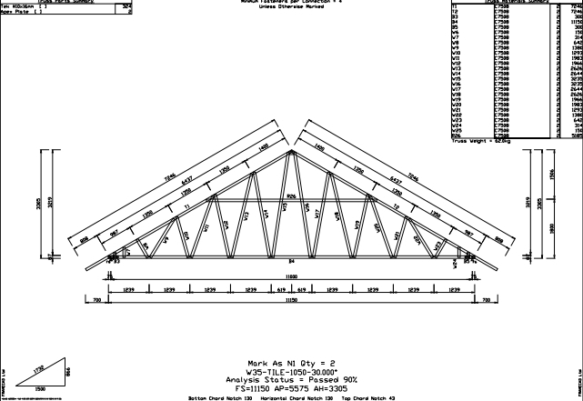 Jasa drafter autocad murah pembuatan gambar rangka atap rumah W25-TILE-1050-30000