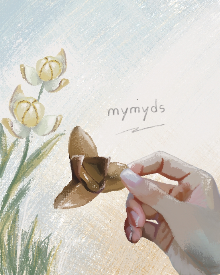 รับวาดภาพประกอบ ภาพวาดดอกไม้สีน้ำ มือถือดอกไม้