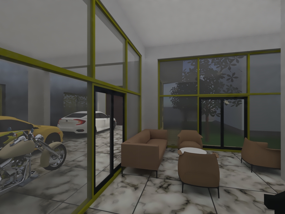 Jasa drafter autocad freelance desain rumah modern minimalis dan interior. Gambar autocad 3D ruang tamu dan garasi. Drafter murah berkualitas.