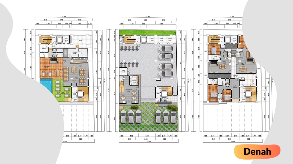 CAD Drawing - Visualisasi Site Plan, LayOut, Tampak bangunan by Corel/Photoshop -- Jasa Tugas Arsitektur - 7