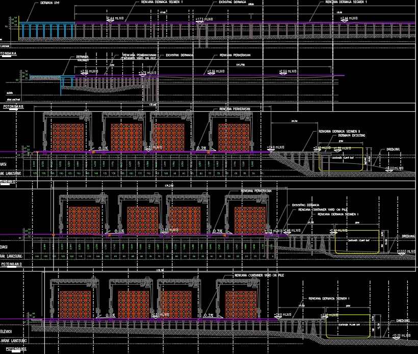 CAD Drawing - Jasa Gambar Dermaga Detail Engineering Design (DED) Jetty, Trestle, Container Yard dan Faspel - 15