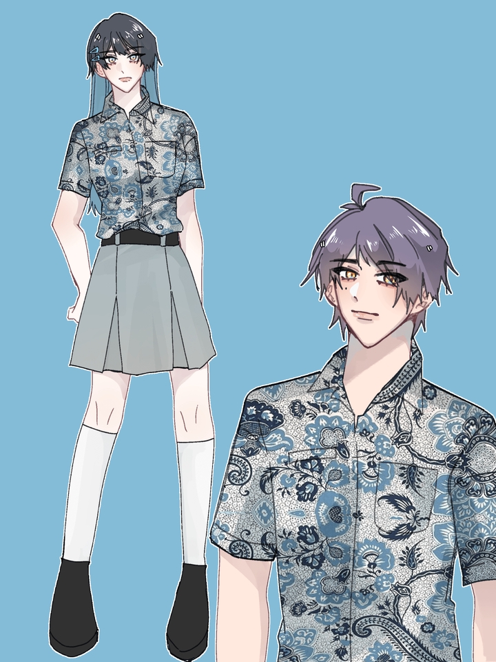 Jasa desain karakter kartun lucu pria dan wanita dengan gaya manga