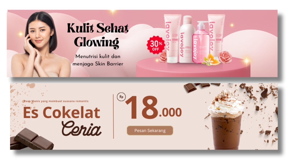 Jasa Desain Banner Instagram, Banner Promosi Produk Skincare, Desain Banner Unik, Buat Banner Online Shop, Banner Website, Desain Banner