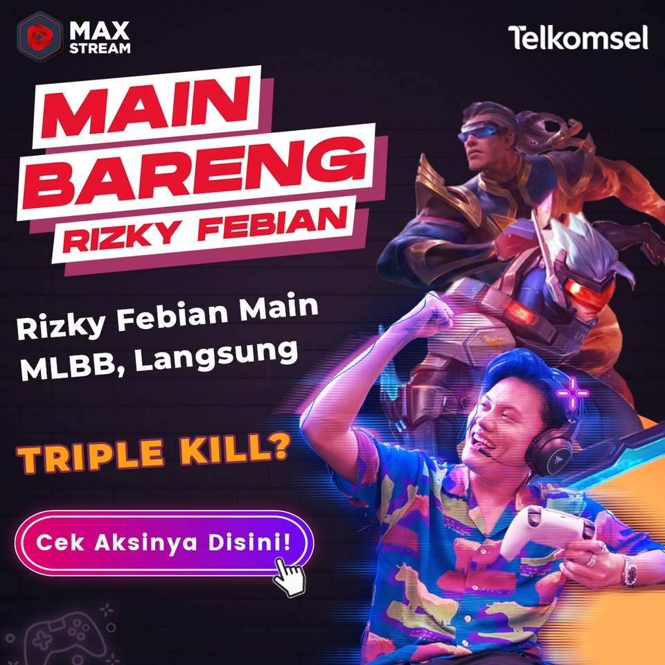 Jasa desain banner Instagram untuk promosi game Mobile Legends: Bang Bang (MLBB) dengan desain unik dan menarik.