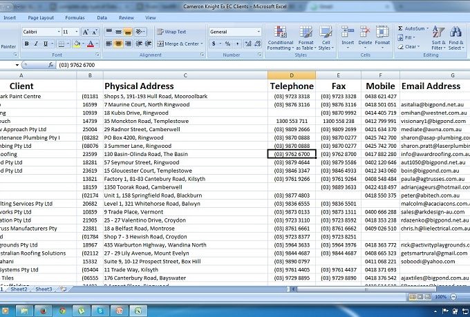 Jasa entry data excel menampilkan contoh data kontak untuk meningkatkan performa website anda.