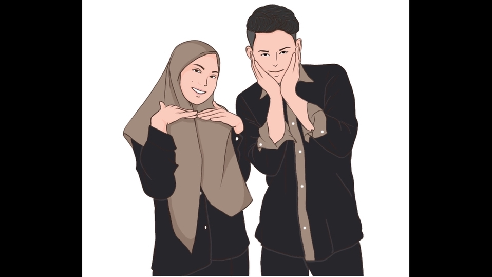 Gambar dan Ilustrasi - Ilustrasi Kartun Style Couple - 4