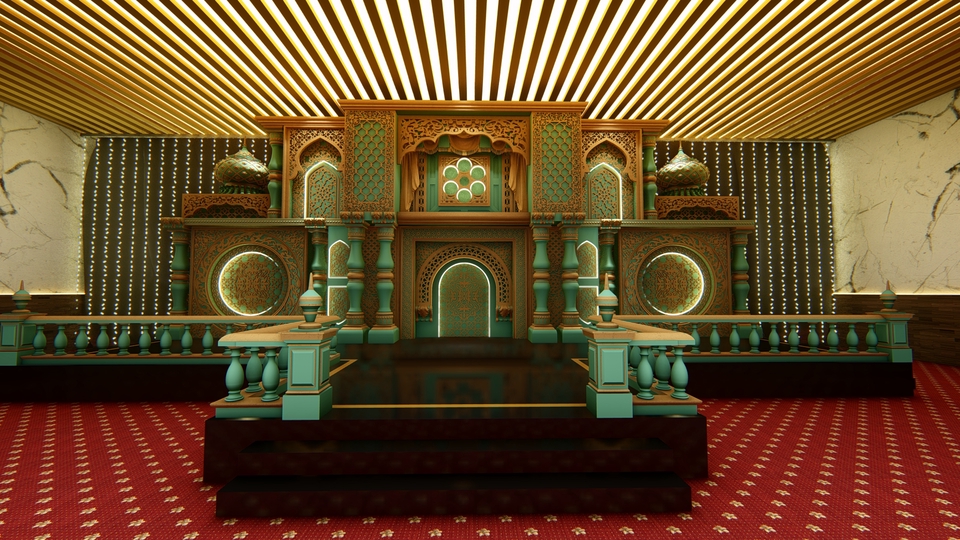 Jasa desain interior 3d masjid modern minimalis desain arsitektur rumah ibadah