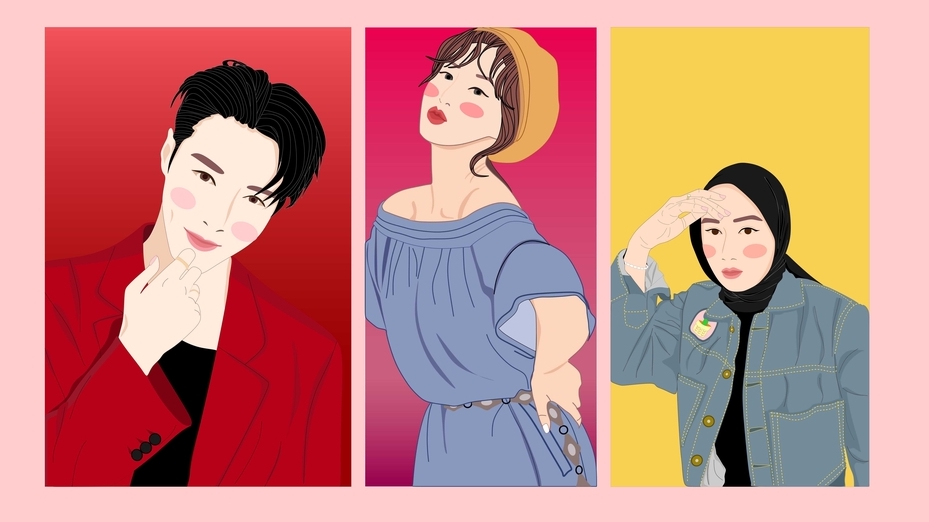 Gambar dan Ilustrasi - Flat Design Ilustrasi Simple Wajah / Full Body - 1