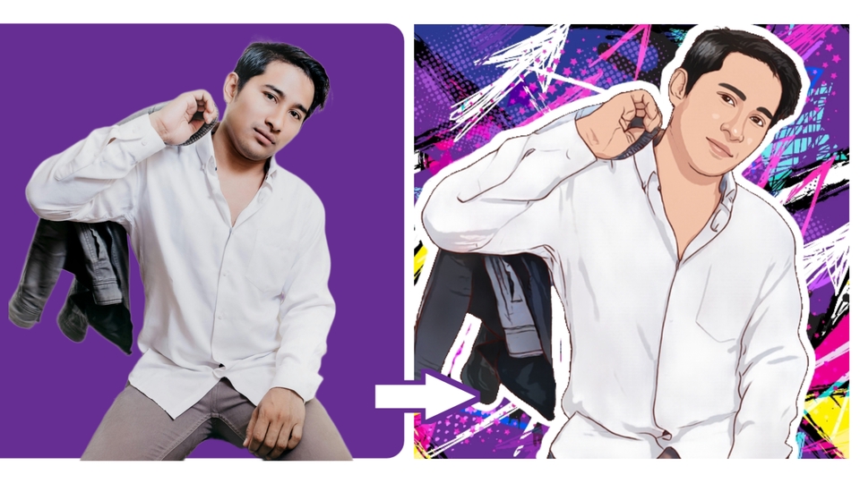 Gambar Potret - DESAIN FOTO JADI KARTUN PORTRAIT UNTUK PERSONAL ATAU BISNIS WITH APP ( BISA DI CETAK) - 6