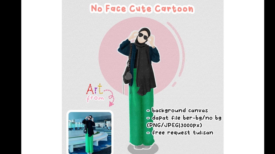 Gambar dan Ilustrasi - JASA EDIT FOTO JADI KARTUN SIMPEL LUCU TANPA WAJAH - 1