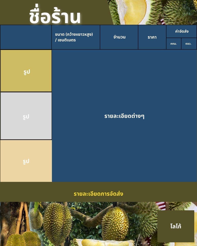 รับทำInfographicราคาถูก ออกแบบอินโฟกราฟิกเกี่ยวกับทุเรียน