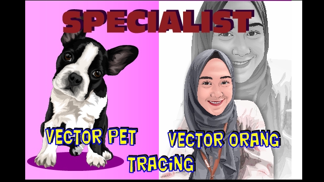 Gambar dan Ilustrasi - Vector Tracing Cartoon (Hewan Peliharaan, Orang, Logo, Dll) - 1