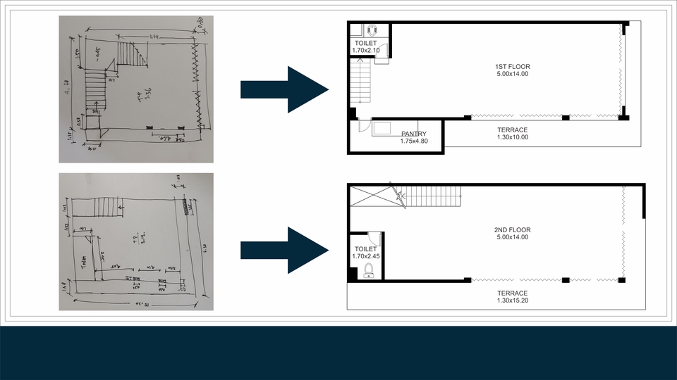 Jasa drafter autocad murah untuk pembuatan gambar denah rumah 2 lantai.
