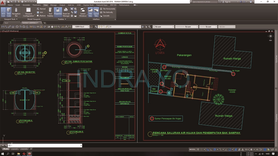 CAD Drawing - Gambar Kerja IMB Lengkap Detail CAD - 3