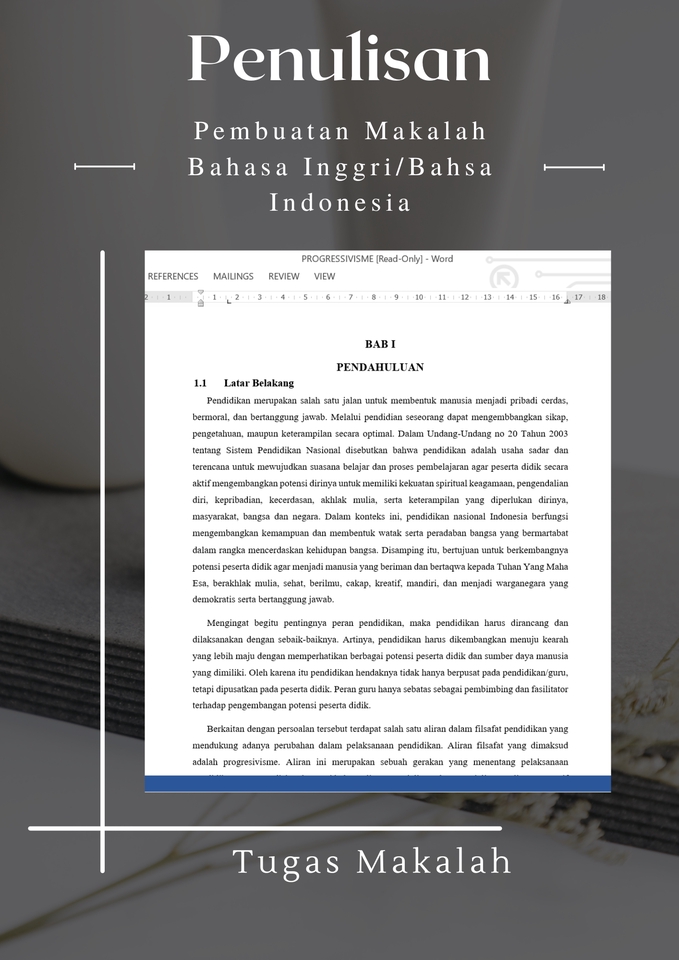 Pengetikan Umum - Jasa Penulisan pekerjaan/tugas SMA dan Kuliah. Menggunakan Bahasa Indonesai maupun Bahasa Inggris - 3