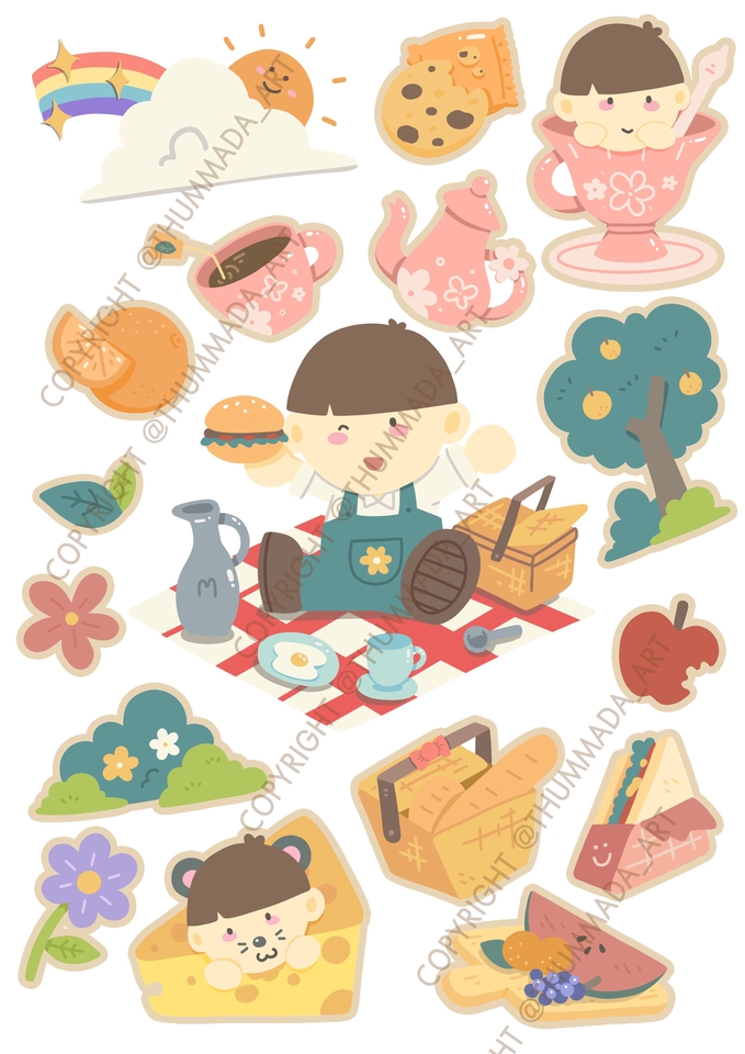 ออกแบบสติ๊กเกอร์ - ออกแบบ Sticker sheets, Sticker Dicut - 16