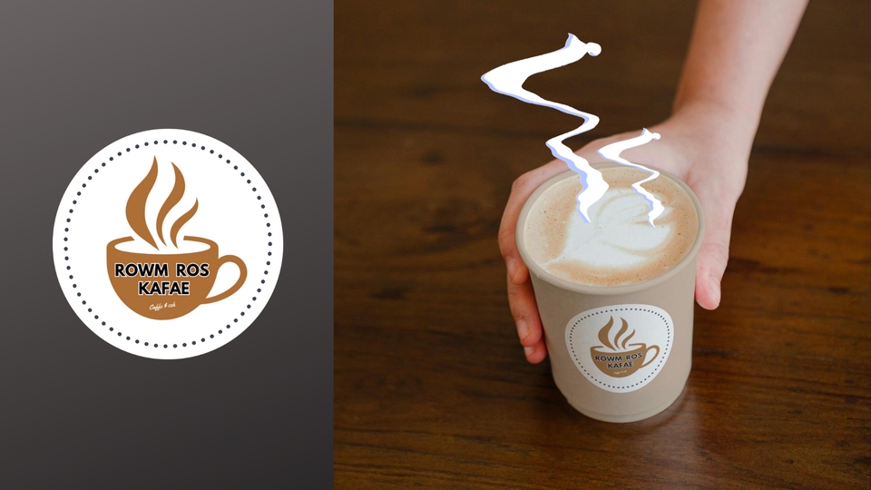 ออกแบบโลโก้ร้านกาแฟ ROWM ROS KAFAE โลโก้สวยหรู รับออกแบบโลโก้