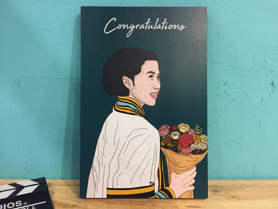 ภาพประกอบการ์ตูนออกแบบโลโก้ สำหรับนักศึกษาจบการศึกษา