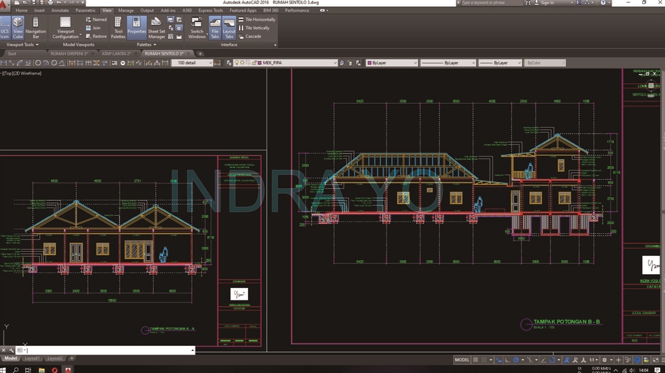 CAD Drawing - Gambar Kerja IMB Lengkap Detail CAD - 1