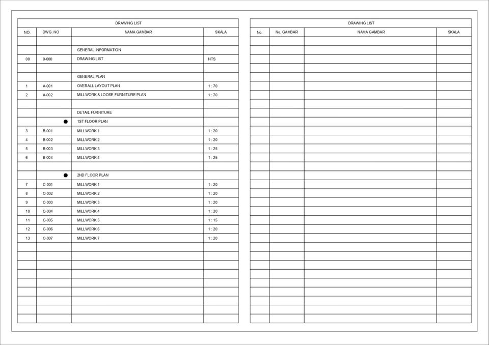 Jasa drafter autocad untuk pembuatan denah gambar arsitektur interior dengan detail dan kualitas tinggi.
