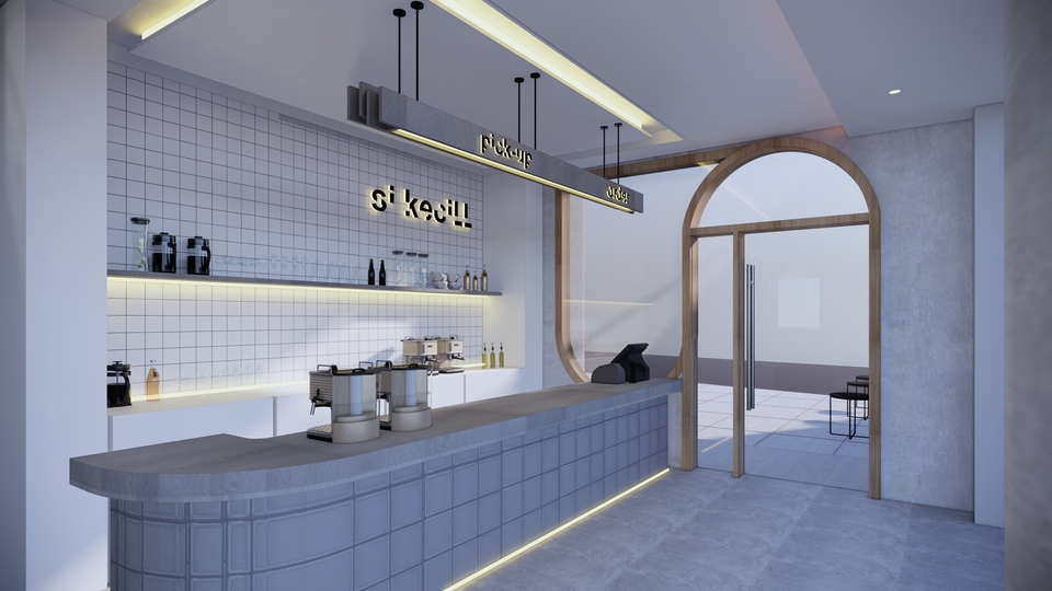 3D & Perspektif - Interior Desain Restoran/Cafe/ Bangunan Komersial - 9