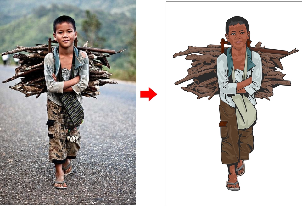 Gambar dan Ilustrasi - Gambar ulang Dari sketsa ke Digital art Vector - 7