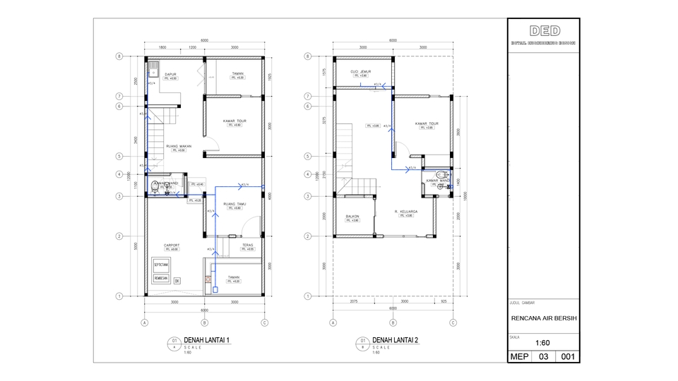 CAD Drawing - Gambar Kerja Rumah Tinggal Mulai dari Rp. 10.000/m2 (Harga bisa dinego) - 15