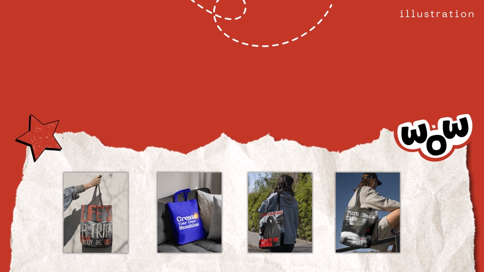 Contoh desain tas jinjing dengan berbagai desain yang menarik dan modern, cocok untuk kebutuhan promosi bisnis atau acara.