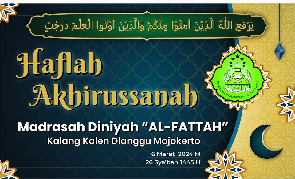 Haflah Akhirussanah Madrasah Diniyah Al-Fatta Jakarta 2024 Desain Undangan