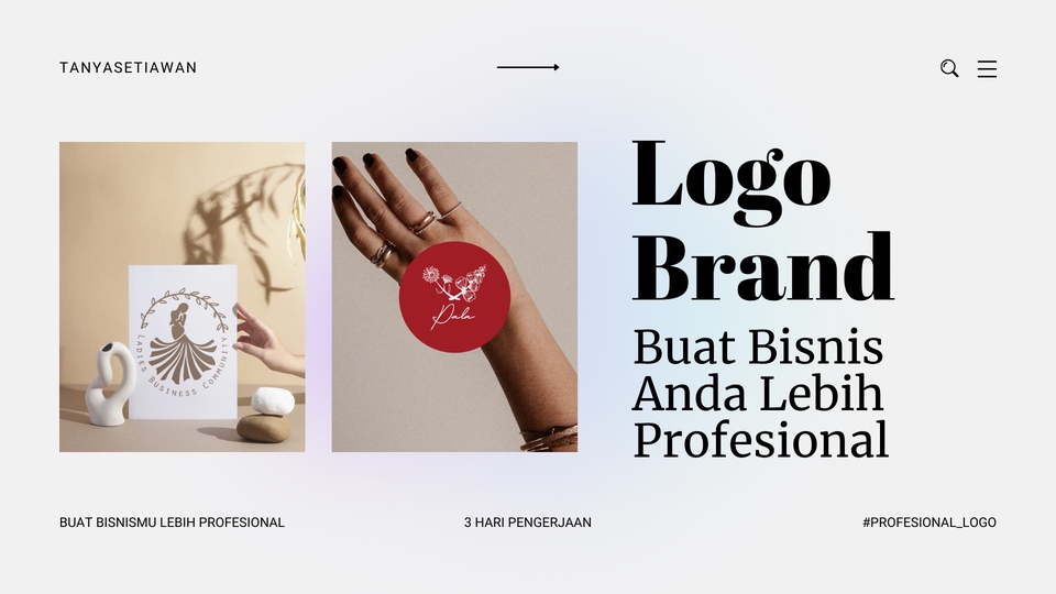Jasa desain logo online untuk membuat logo brand bisnis Anda lebih profesional, dengan desain logo yang keren dan kreatif.