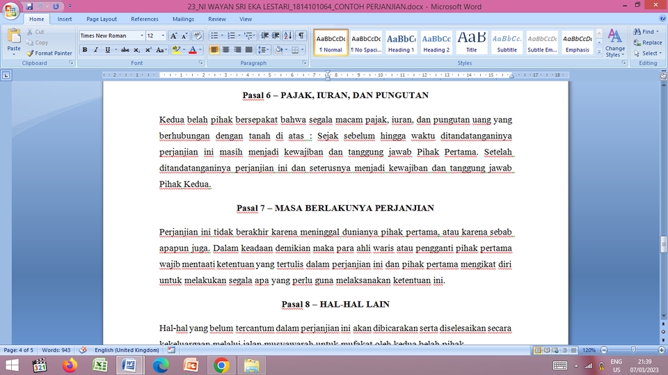 Hukum - Legal Drafting and Review (pembuatan perjanjian/kontrak) - 2