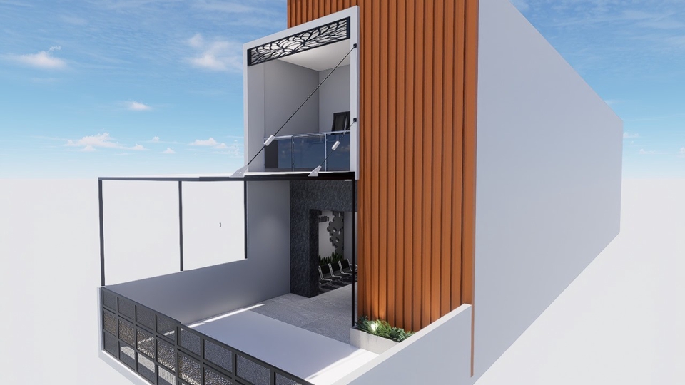 Jasa Desain Eksterior 3D Rumah Minimalis Modern  Render Sketchup