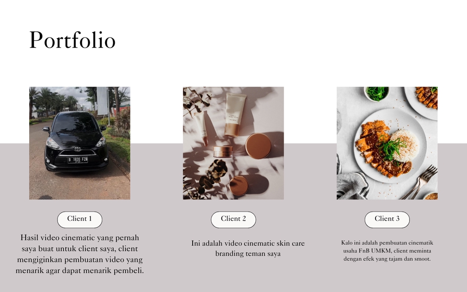 Jasa edit video freelance, contoh hasil editing video cinematic untuk client.