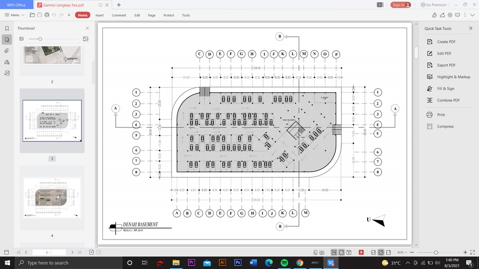 Jasa drafter autocad freelance untuk gambar denah bangunan dengan desain modern dan minimalis.