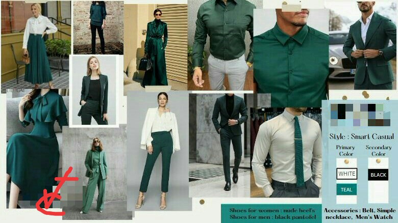 Ilustrasi gaya busana pria dan wanita dengan berbagai warna dan model pakaian untuk ide inspirasi fashion casual.