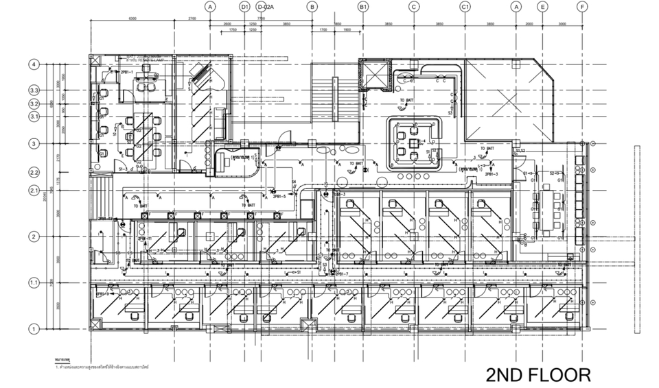 แบบแปลนชั้น 2 ของอาคาร เขียนแบบก่อสร้างบ้าน รับเขียนแบบบ้าน รับจ้างเขียนแบบบ้าน รับเขียนแบบ