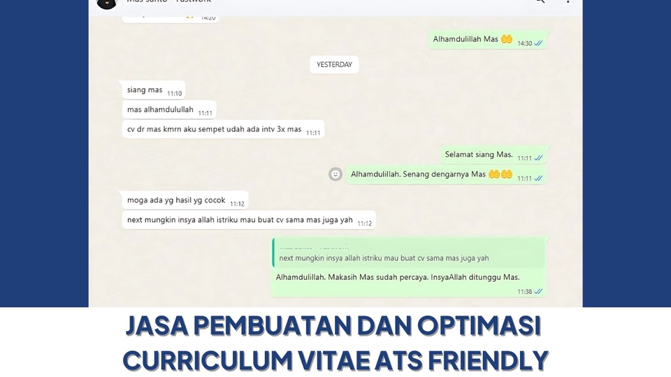 Jasa Desain CV (Curriculum Vitae) & Portofolio - 3 Jam Selesai - Jasa Pembuatan dan Optimalisasi Curriculum Vitae ATS Friendly (Bonus Cover Letter)