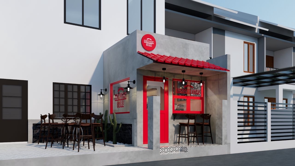 Jasa Desain Cafe Minimalis dan Sederhana, Interior Cafe, Desain Cafe Kopi, Desain Warung Makan, 3d Rendering