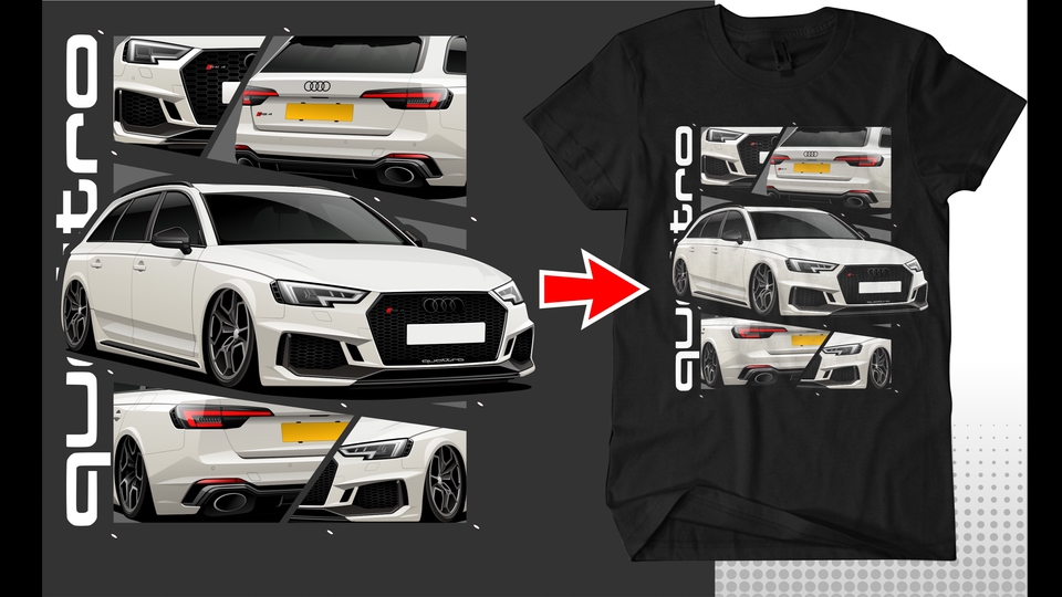 Desain Kaos & Motif - Vector Mobil Untuk Kaos - 1