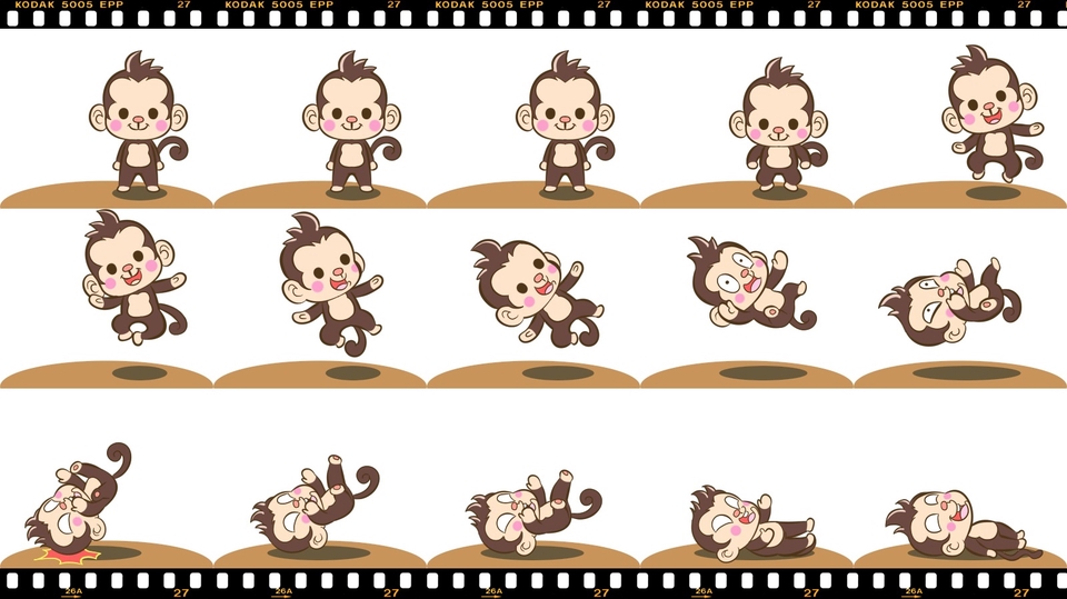 รับทำ animation การ์ตูนลิงเคลื่อนไหว 2d แบบต่างๆ