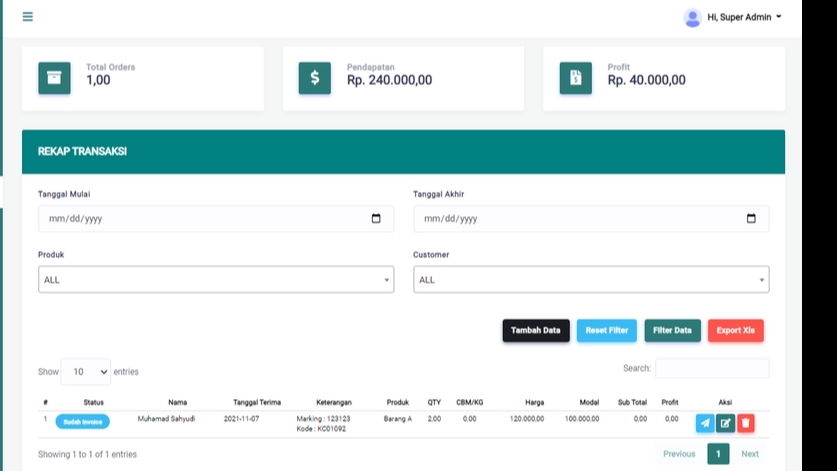 Web Development - Aplikasi Invoice Web & Report Excel Codeigniter - 4