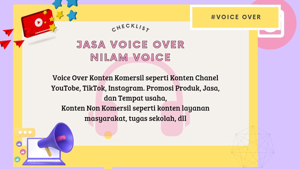 Sulih suara (dubbing, looping) - Jasa Voice Over/Dubbing Wanita Harga Terjangkau - 1