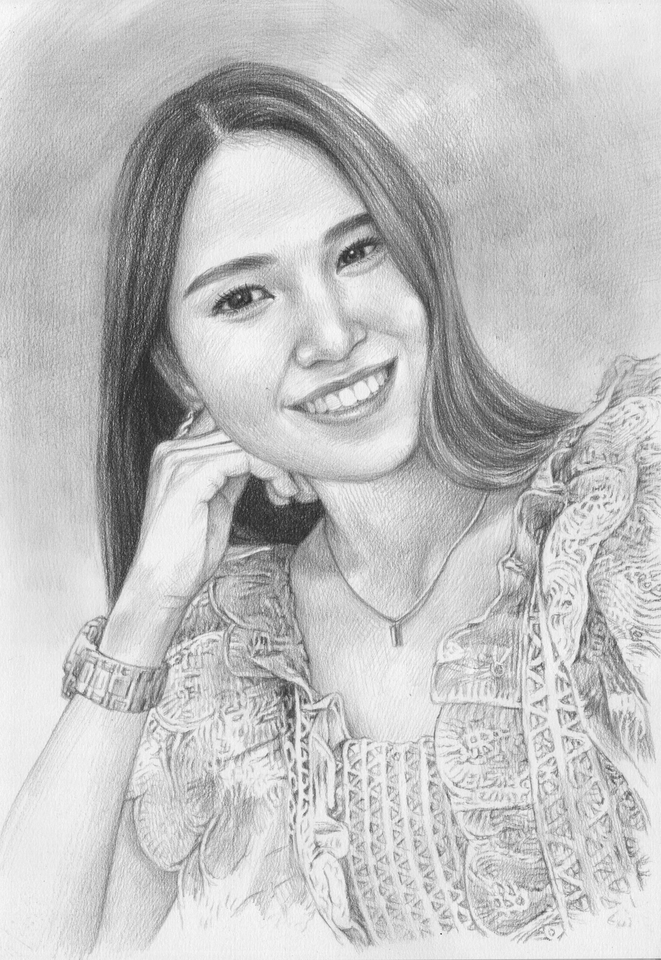 วาดภาพเหมือน Portrait - รับวาดภาพเหมือน งานสีไม้-งานดินสอ ขาว-ดำ - 31
