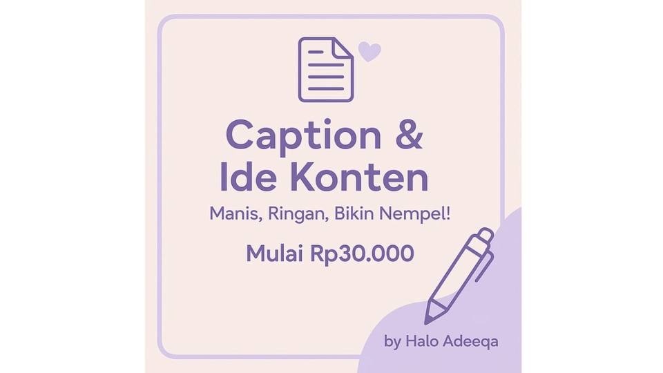 Jasa Penulisan & Pembuatan Caption Instagram dan Sosial Media - Jasa Caption IG/TikTok +Ide Konten - Friendly & Rapi
