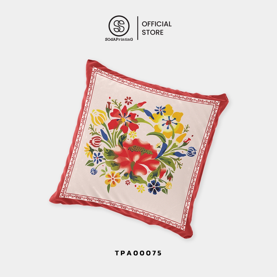 ของพรีเมี่ยมแจกลูกค้า หมอนผ้าฝ้ายลายดอกไม้สวยงาม ผลิตของพรีเมี่ยม รับผลิตของที่ระลึก OEM คุณภาพสูง TPA00075