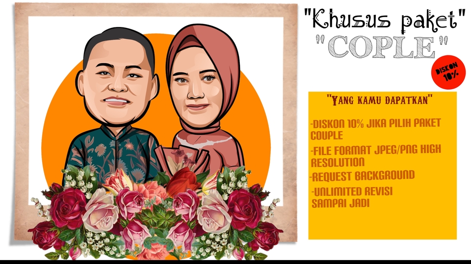 Gambar Potret - Karikatur/Vector Cocok untuk kado - 1