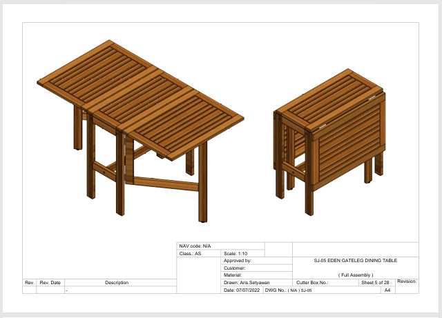 Desain meja makan jati lipat, desain furnitur, jasa desain furnitur 3d, model meja makan minimalis