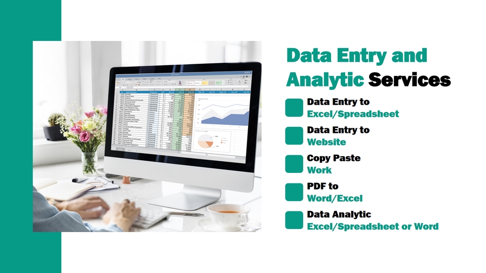 Jasa data entry freelance excel ke website,  copy paste work, pdf to word, data analytics menggunakan excel atau word.