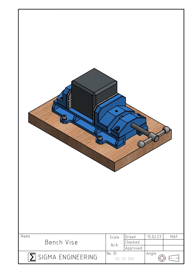 CAD Drawing - Desain CAD 2D & 3D Modeling Ragum (Bench Vise) Beserta Perhitungannya - 4