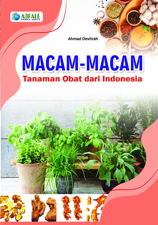 Desain buku tentang macam macam tanaman obat dari Indonesia.